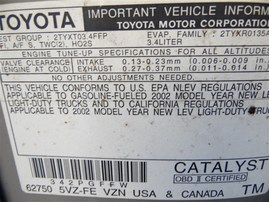 2002 Toyota Tacoma SR5 Silver Crew Cab 3.4L AT 2WD #Z24710